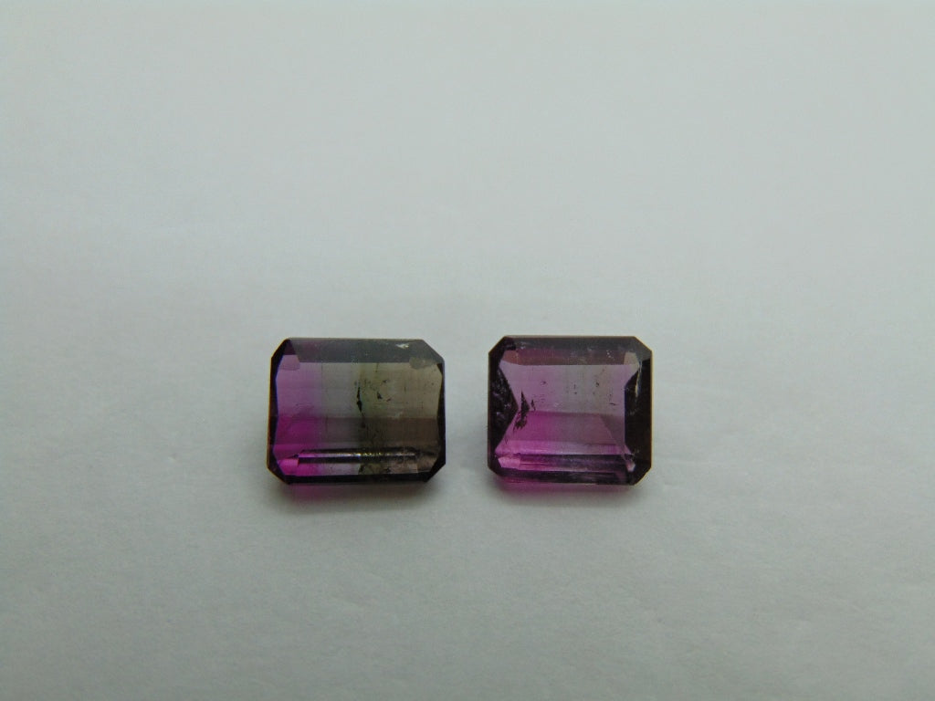 4,50ct Turmalina Bicolor 9x7mm 8x7mm