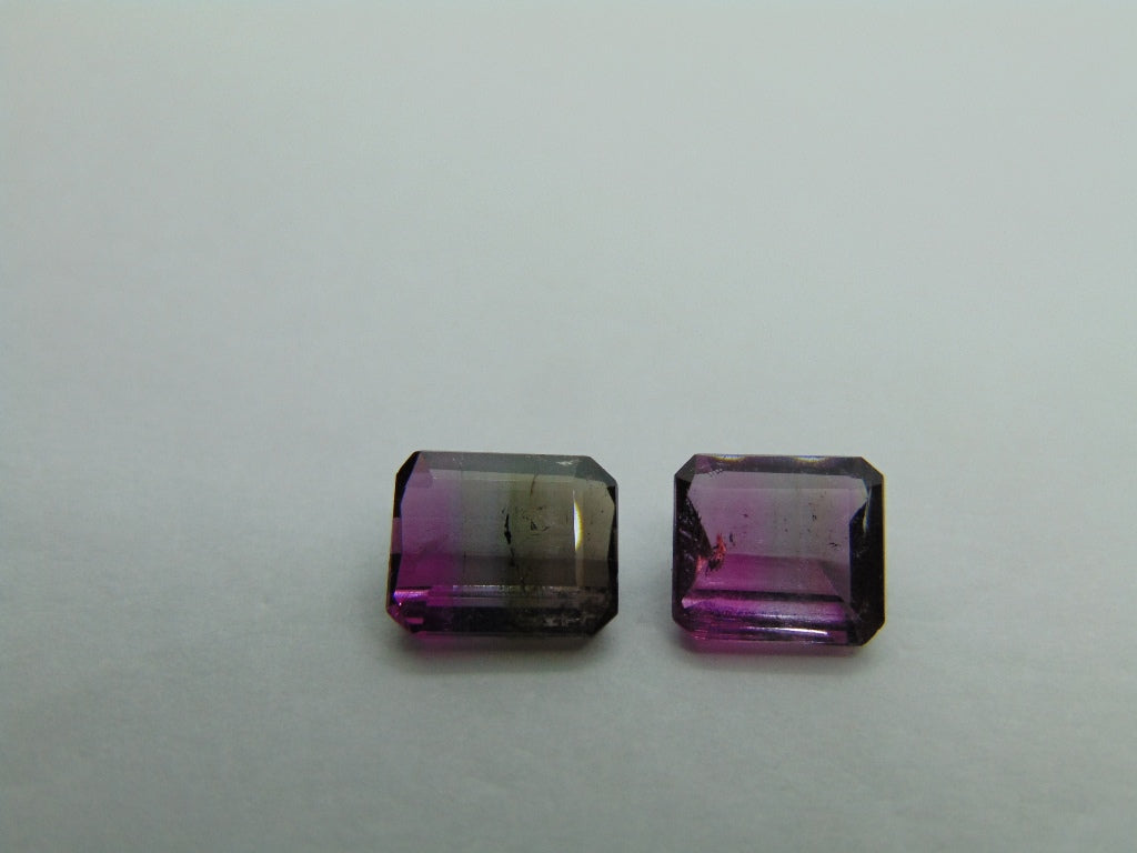 4,50ct Turmalina Bicolor 9x7mm 8x7mm