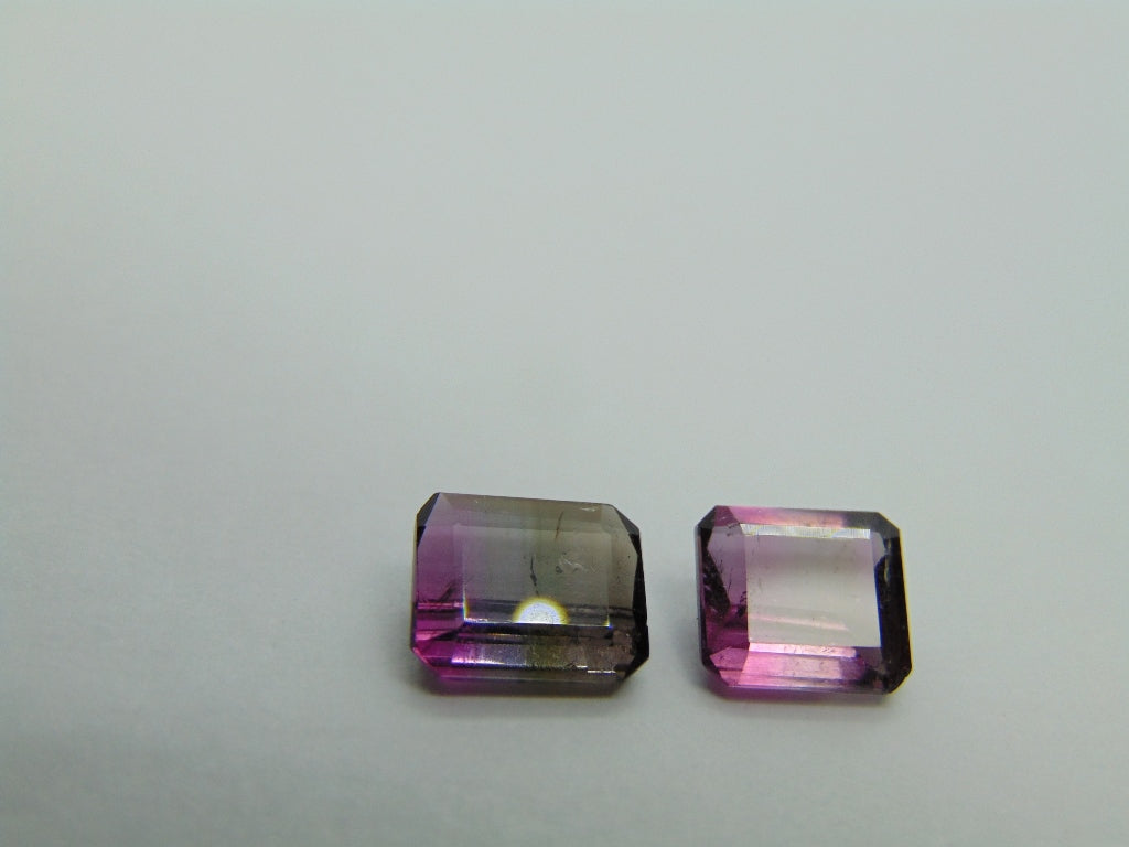 4,50ct Turmalina Bicolor 9x7mm 8x7mm