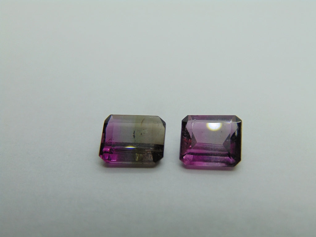 4,50ct Turmalina Bicolor 9x7mm 8x7mm