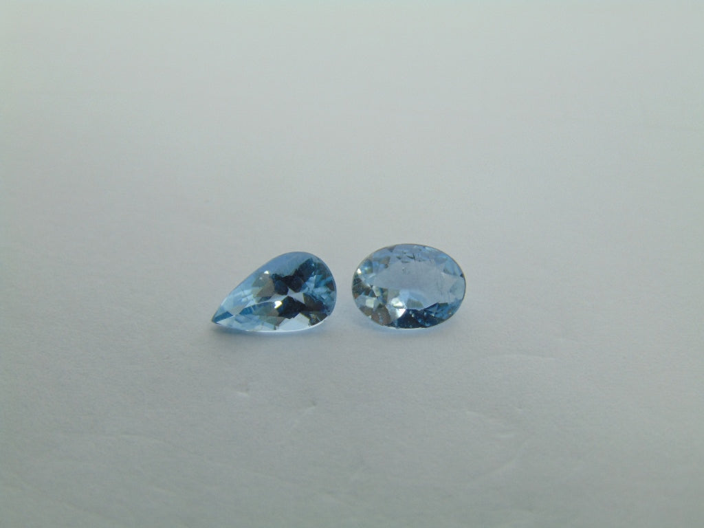 1.80ct Aquamarine 8x6mm 9x5mm