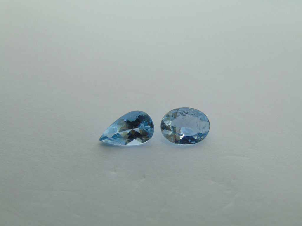 1.80ct Aquamarine 8x6mm 9x5mm