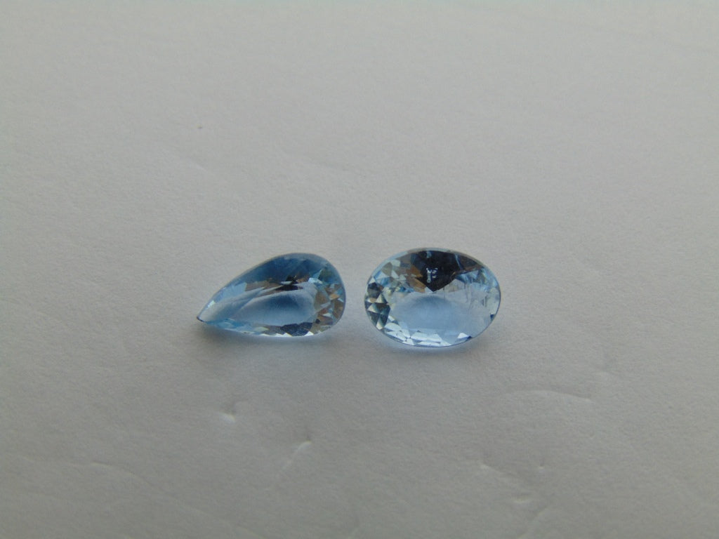 1.80ct Aquamarine 8x6mm 9x5mm