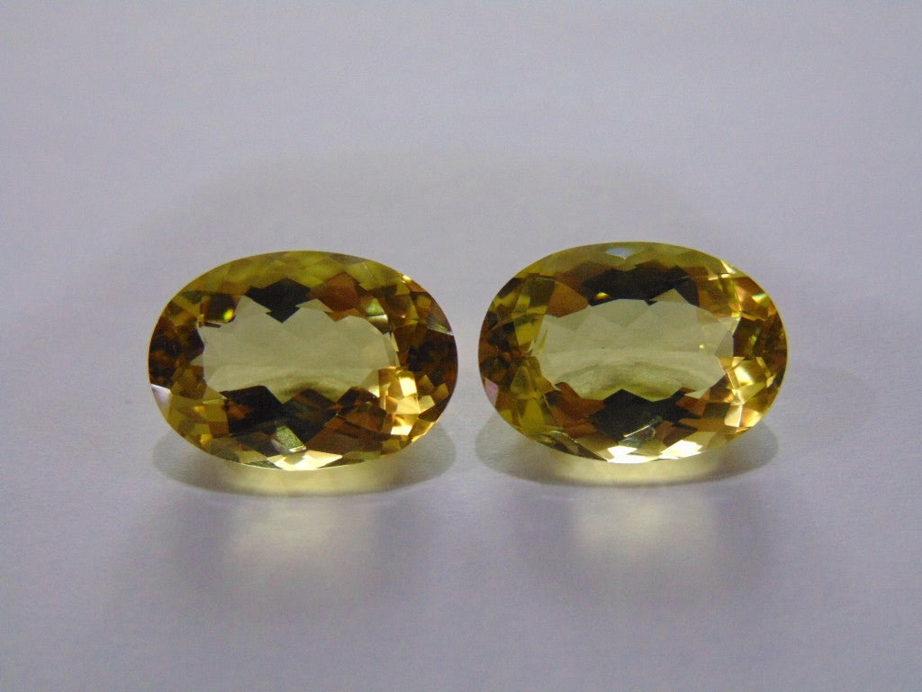 33.50ct Quartz (Green Gold) Pair
