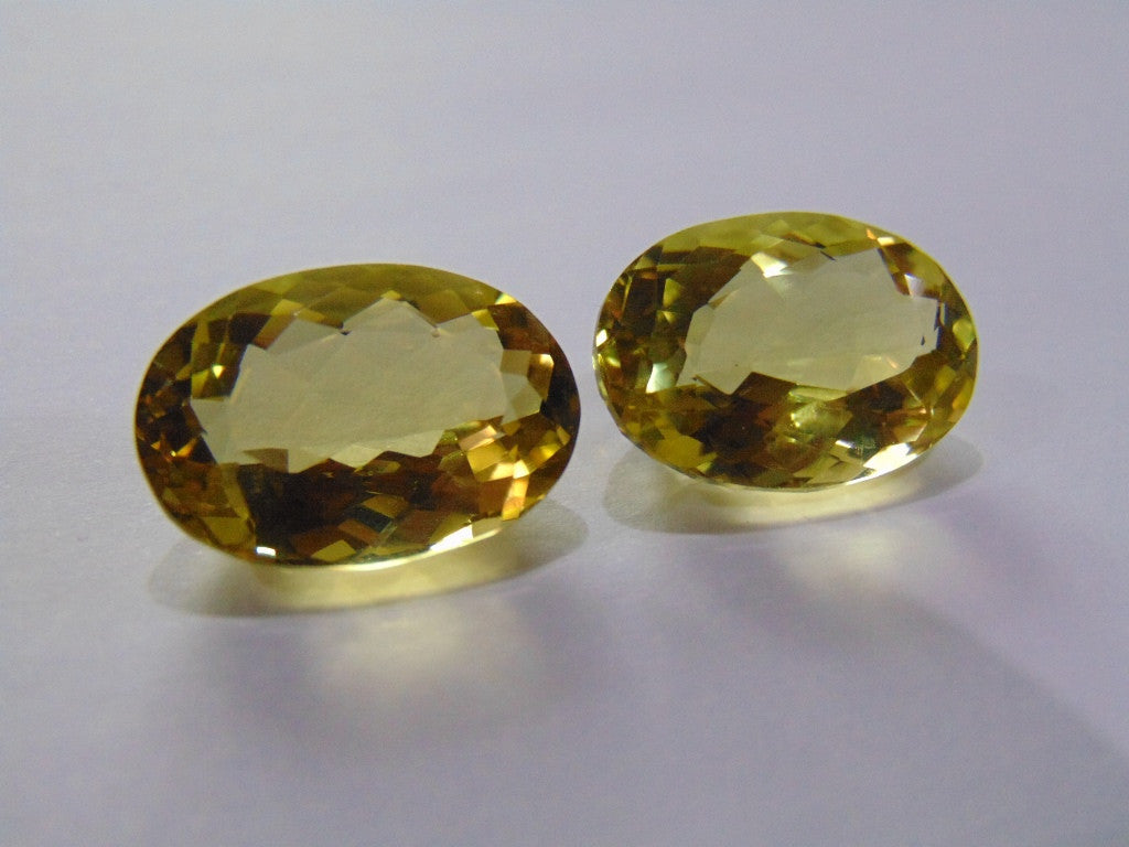 33.50ct Quartz (Green Gold) Pair
