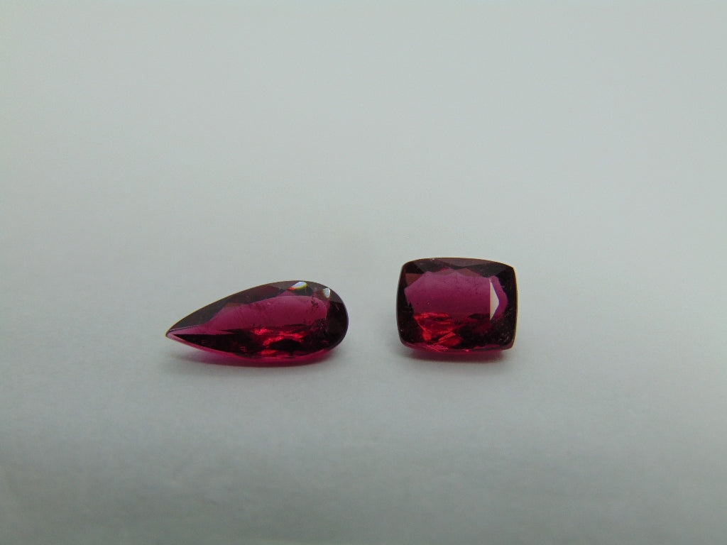 5.35ct Rubellite 12x5mm 8x7mm