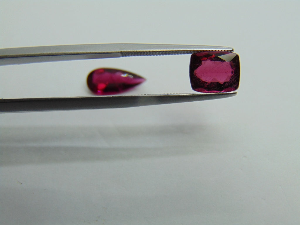 5.35ct Rubellite 12x5mm 8x7mm