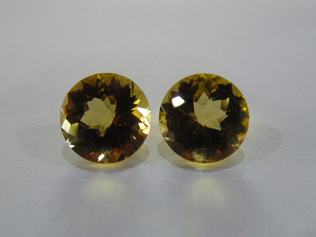 31.20ct Citrine Pair 17mm