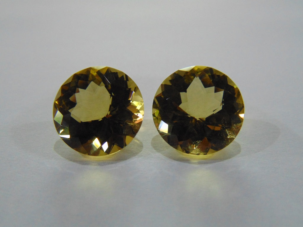 31.20ct Citrine Pair 17mm