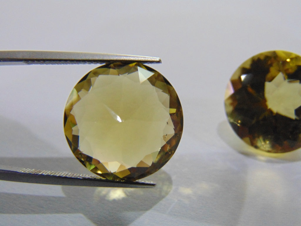 31.20ct Citrine Pair 17mm