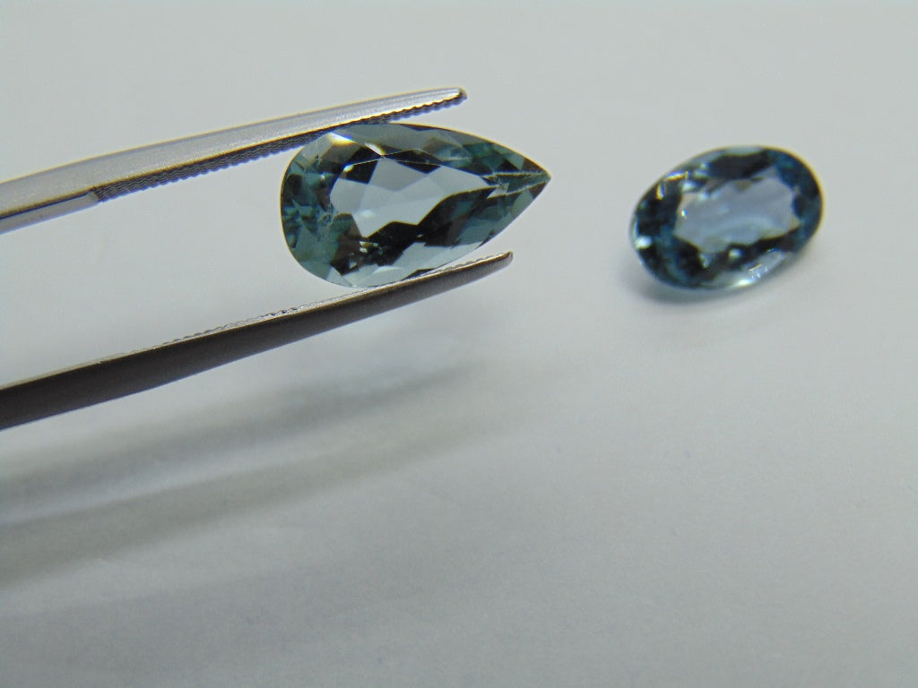 5,80ct Aquamarine 13x7mm 11x8mm