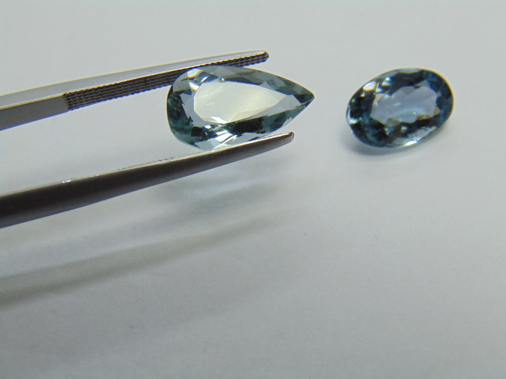 5,80ct Aquamarine 13x7mm 11x8mm