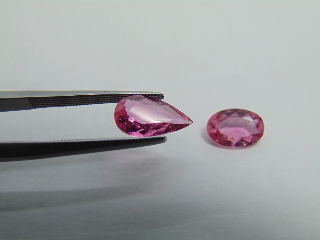 2,29 quilates Turmalina Rosa 11x6mm 9x6mm