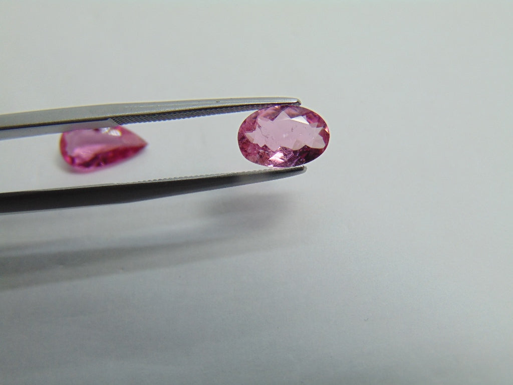 2,29 quilates Turmalina Rosa 11x6mm 9x6mm