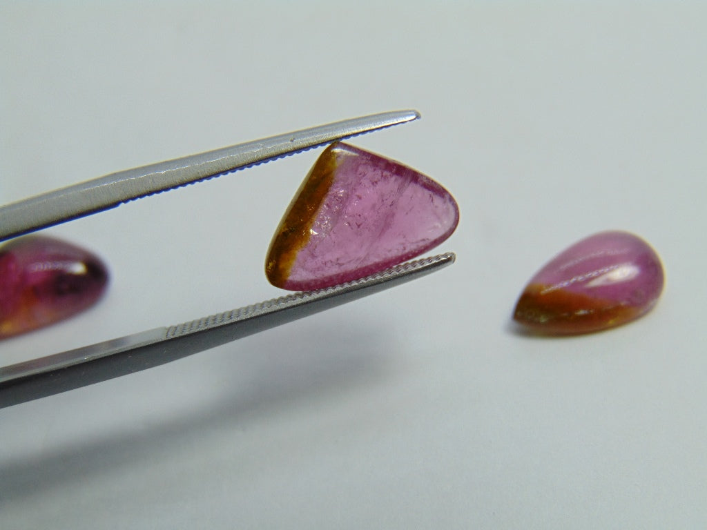 Conjunto Cabochão Turmalina 8,60 ct 13x8mm 11x7mm