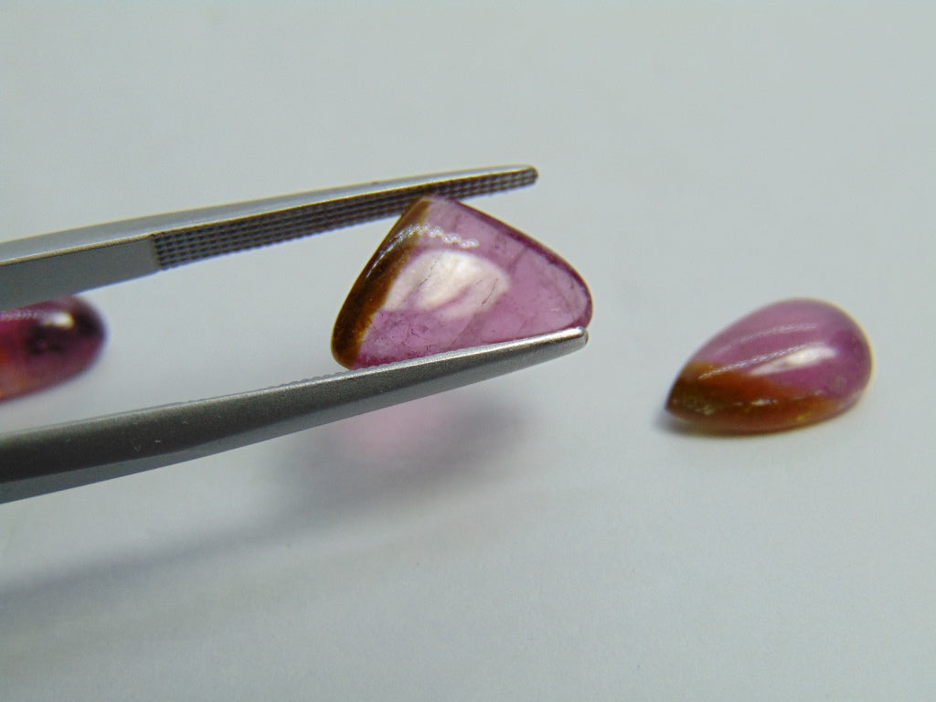 Conjunto Cabochão Turmalina 8,60 ct 13x8mm 11x7mm