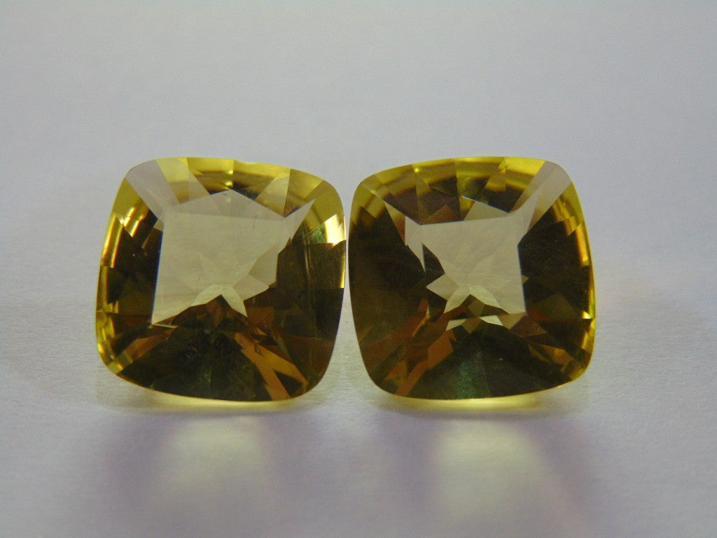 27.50ct Quartz (Green Gold) Pair