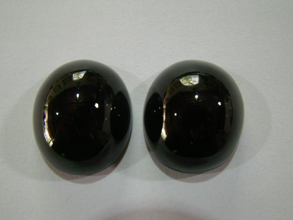 Par preto quartzo 166ct 30 x 26,5 mm