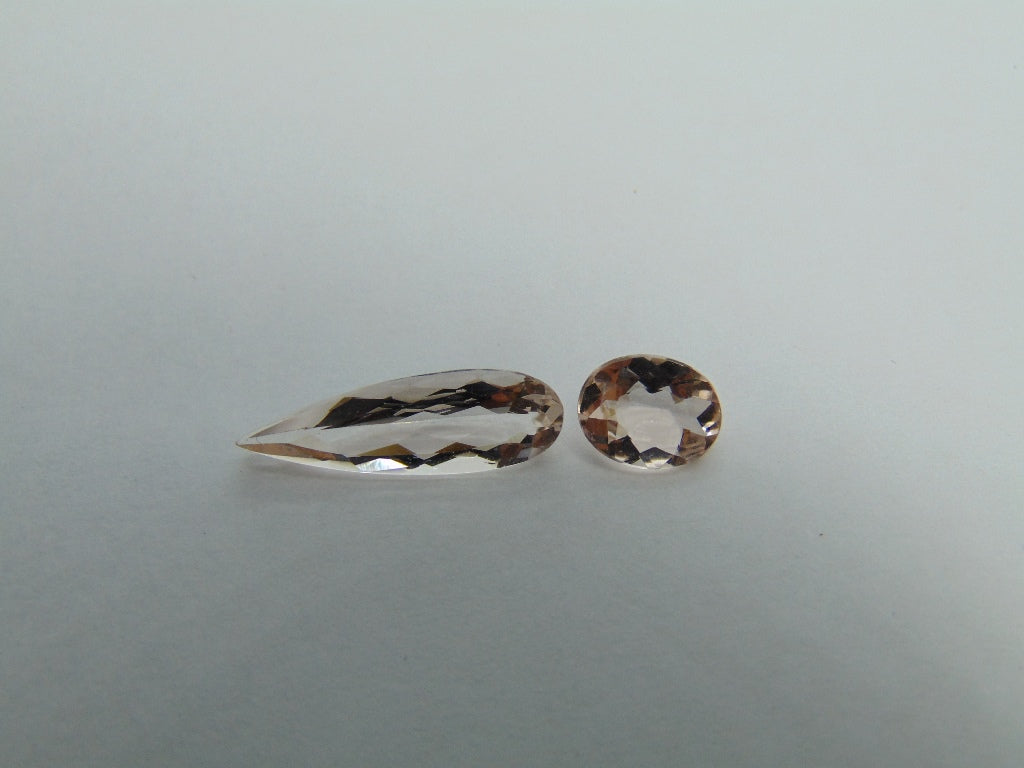 3.18ct Morganite 18x6mm 8x6mm