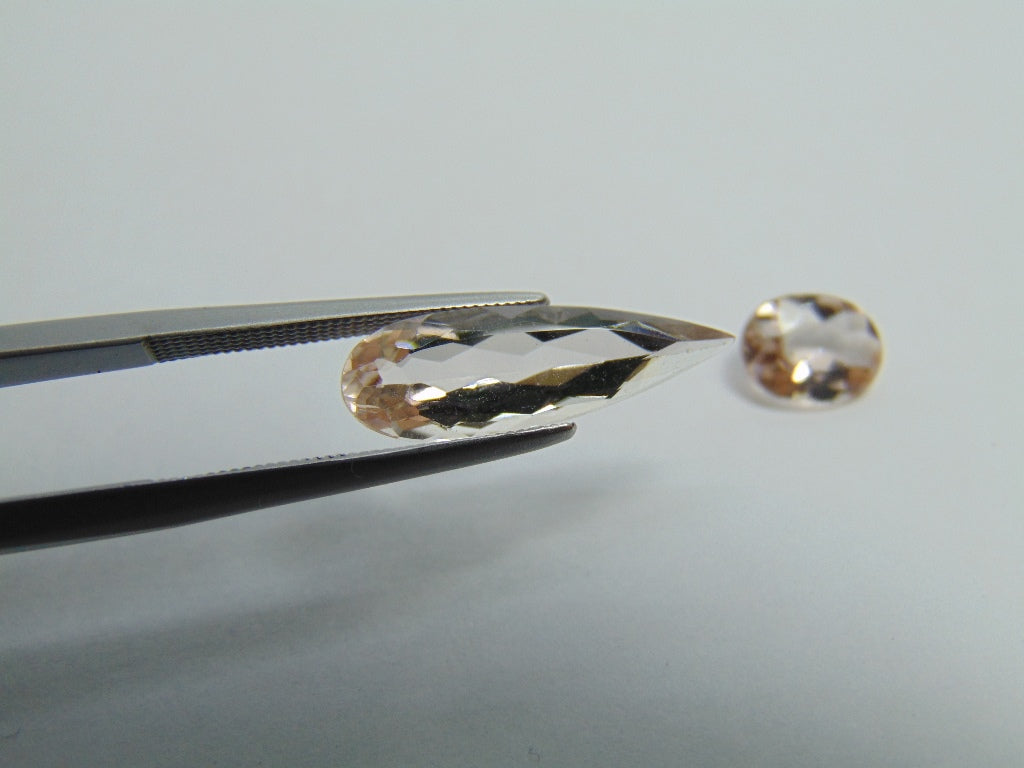 3.18ct Morganite 18x6mm 8x6mm