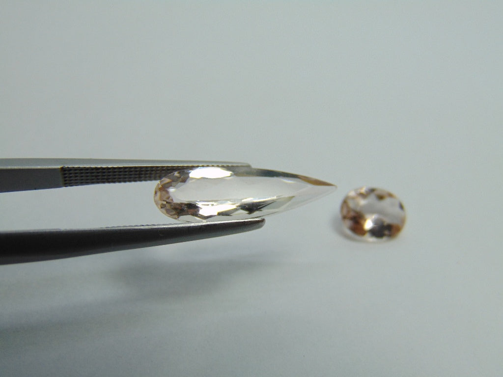 3.18ct Morganite 18x6mm 8x6mm