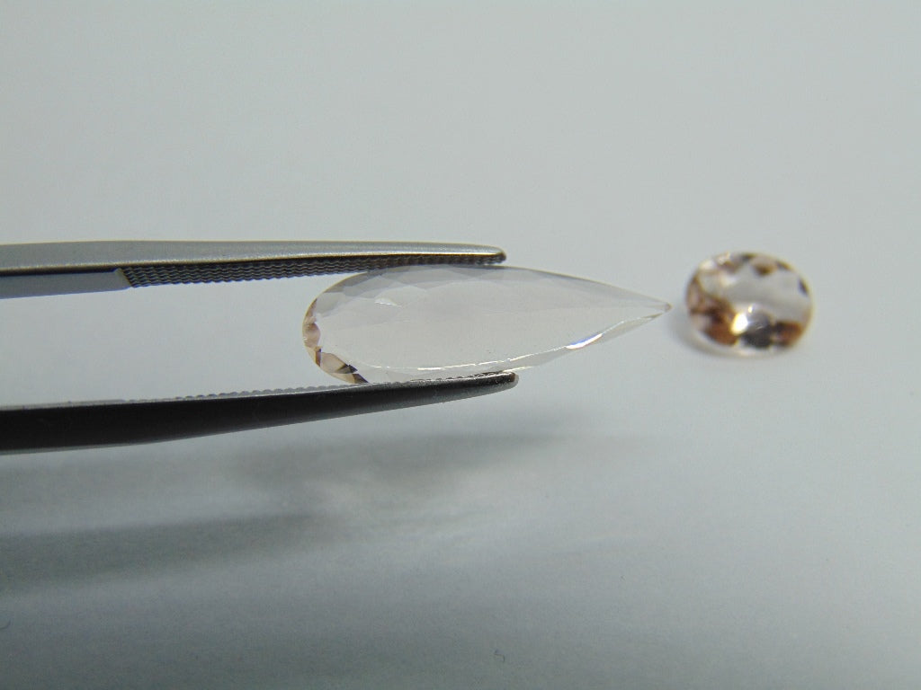 3.18ct Morganite 18x6mm 8x6mm