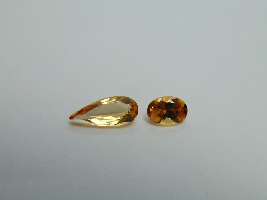 2.22ct Imperial Topaz 12x5mm 7x5mm