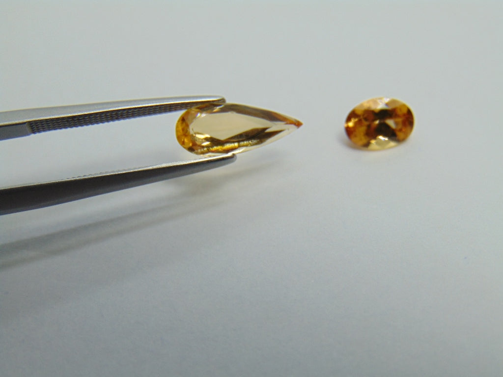 2.22ct Imperial Topaz 12x5mm 7x5mm