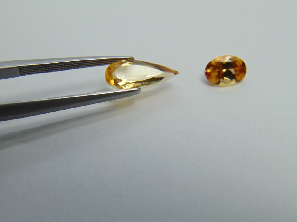 2.22ct Imperial Topaz 12x5mm 7x5mm