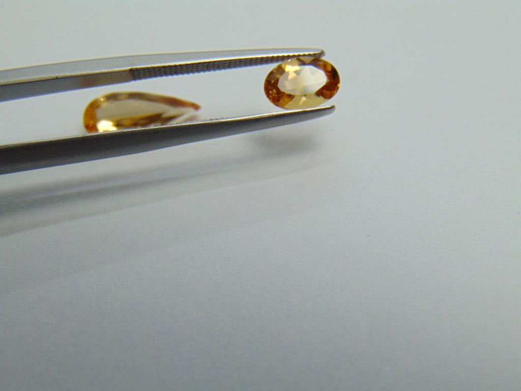 2.22ct Imperial Topaz 12x5mm 7x5mm