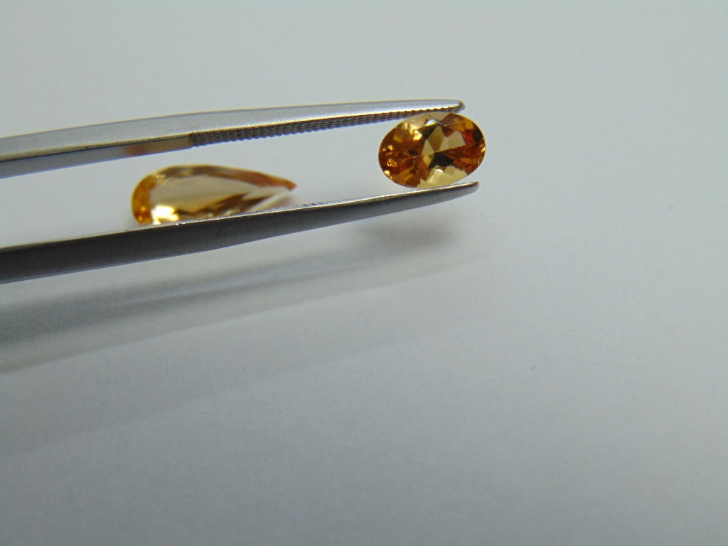 2.22ct Imperial Topaz 12x5mm 7x5mm