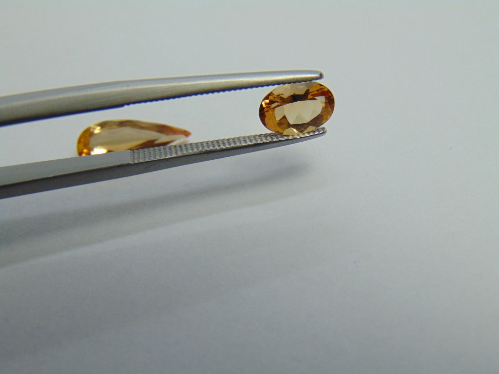 2.22ct Imperial Topaz 12x5mm 7x5mm