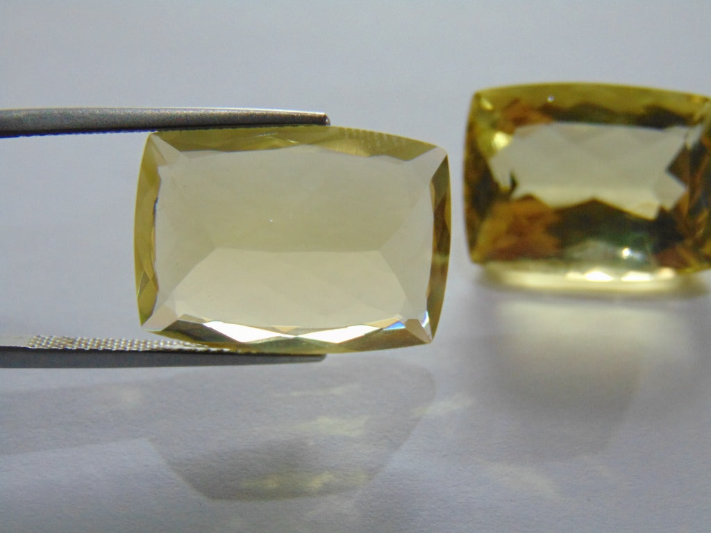 Par de quartzo (ouro verde) de 38,20 quilates