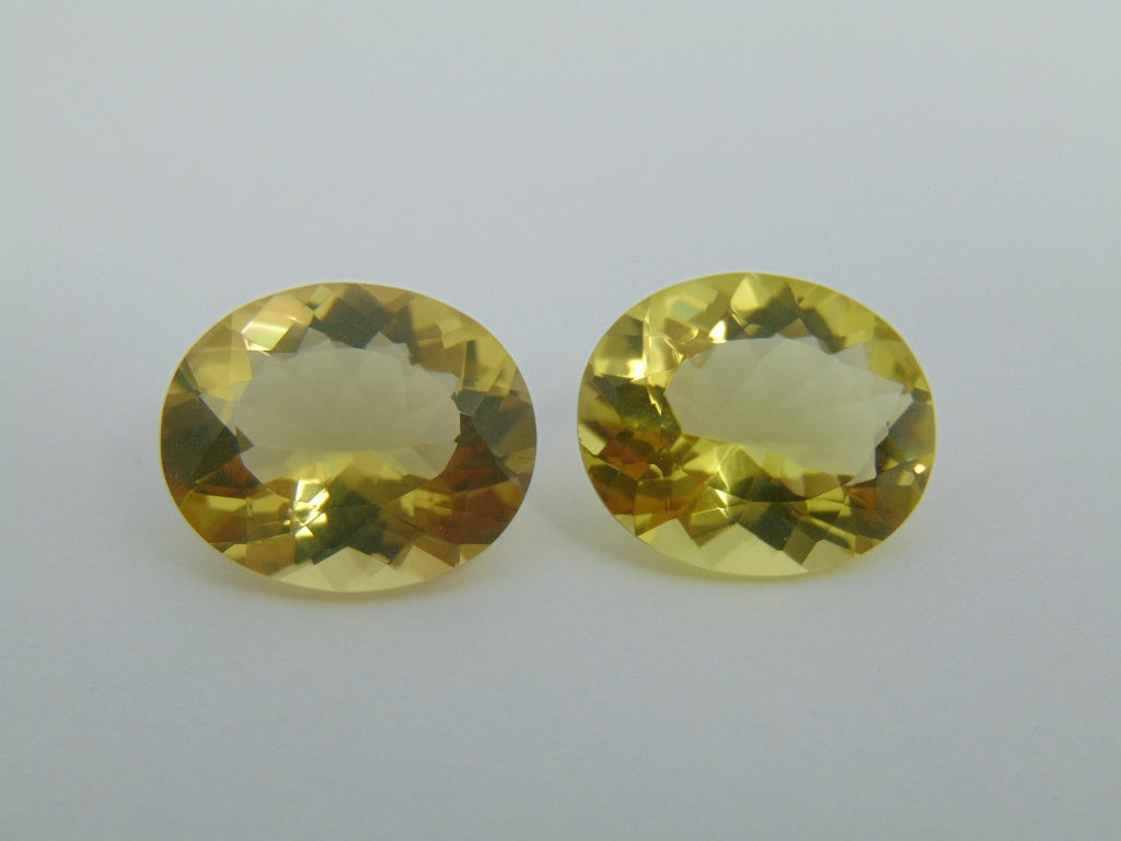 Par de quartzo (ouro verde) de 20,30 cts