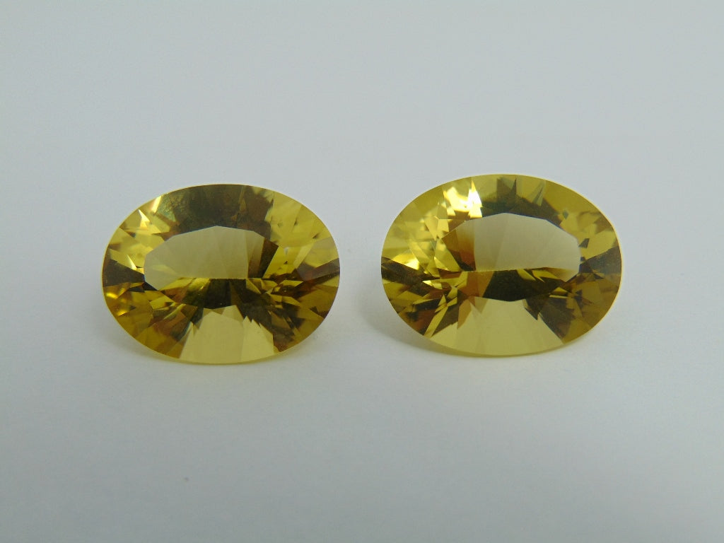 Par de quartzo (ouro verde) de 30,90 cts