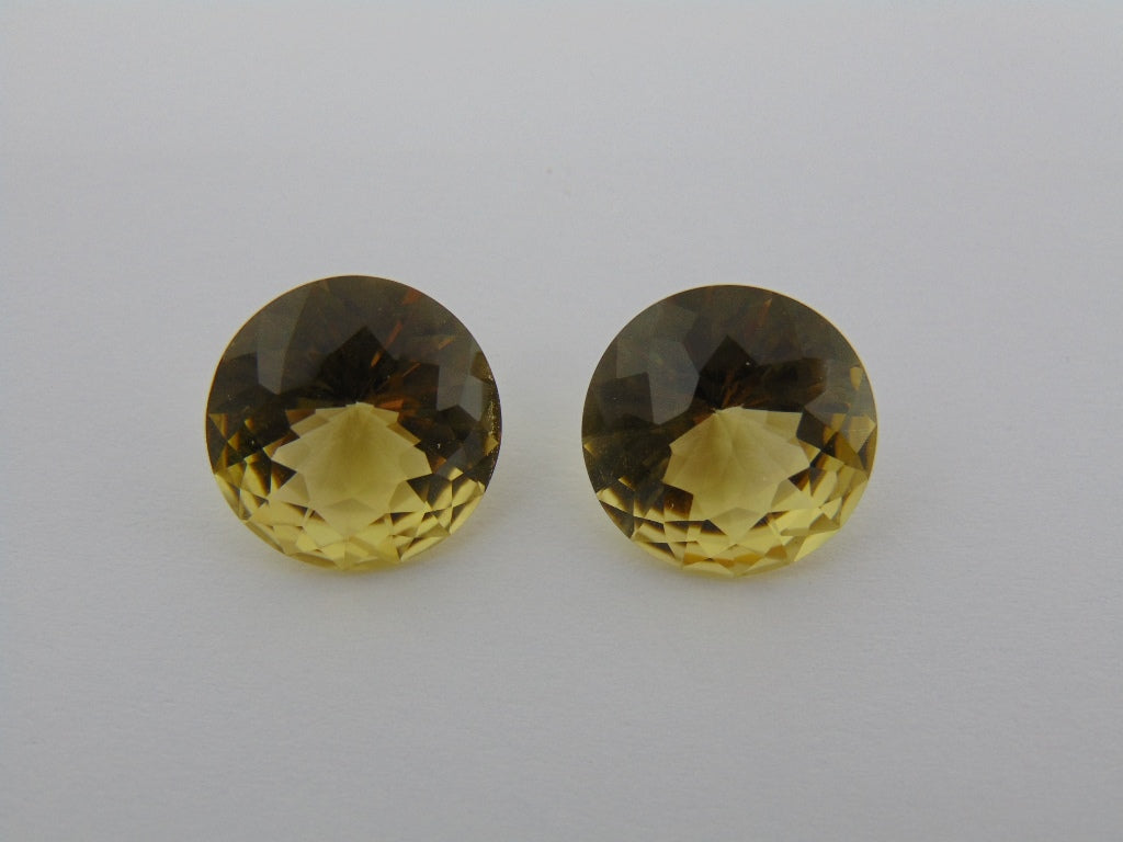 17.10cts Quartz (Green Gold) Pair