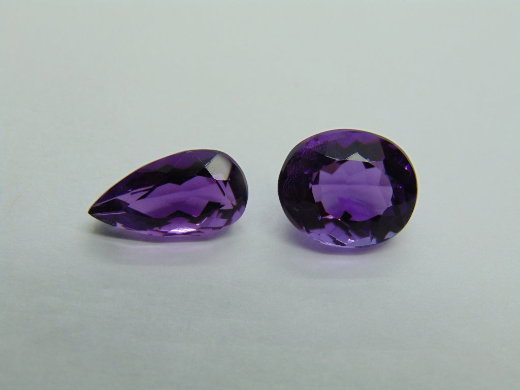 10.80ct Amethyst 15x8mm 13x11mm