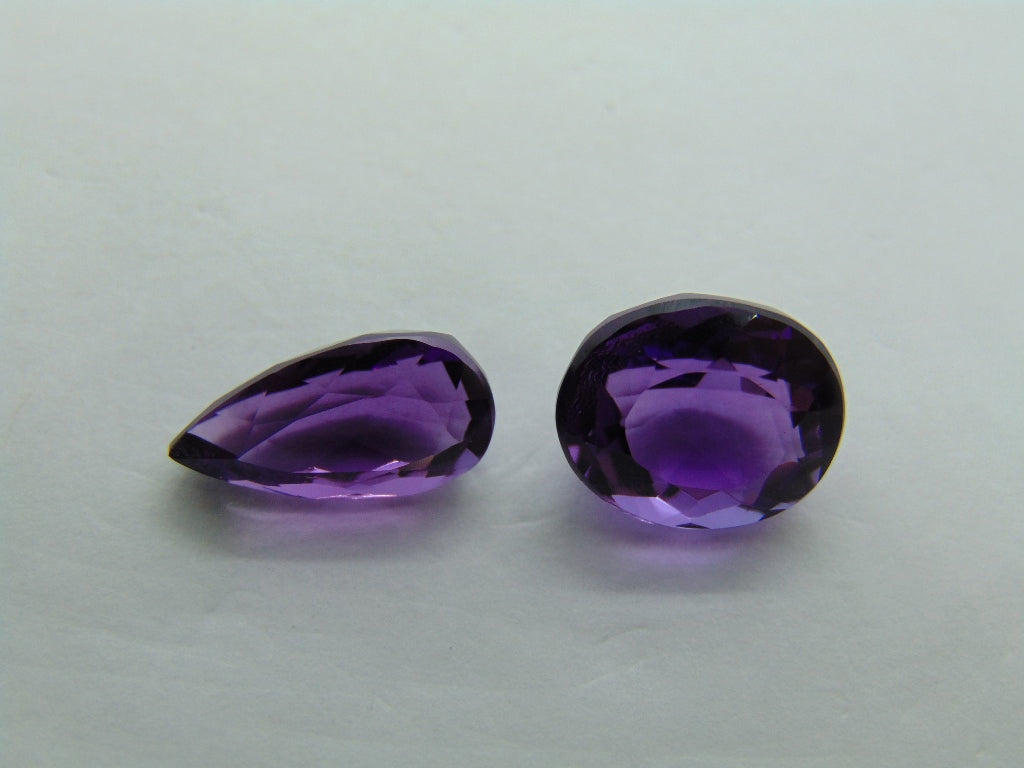 10.80ct Amethyst 15x8mm 13x11mm