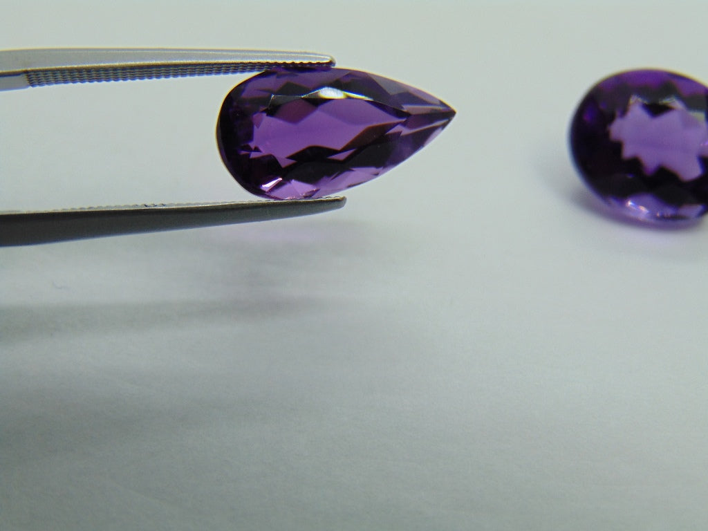 10.80ct Amethyst 15x8mm 13x11mm