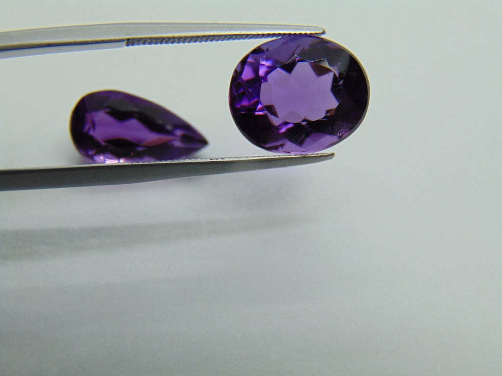 10.80ct Amethyst 15x8mm 13x11mm