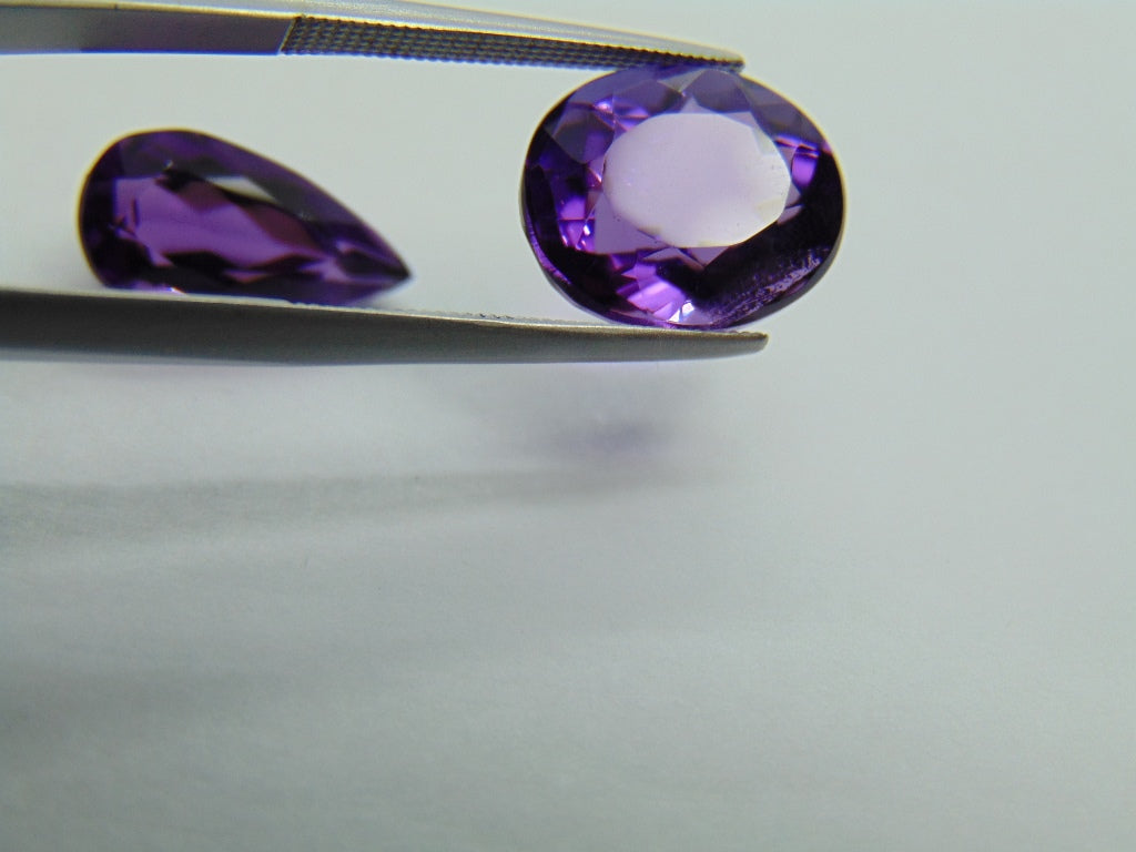 10.80ct Amethyst 15x8mm 13x11mm