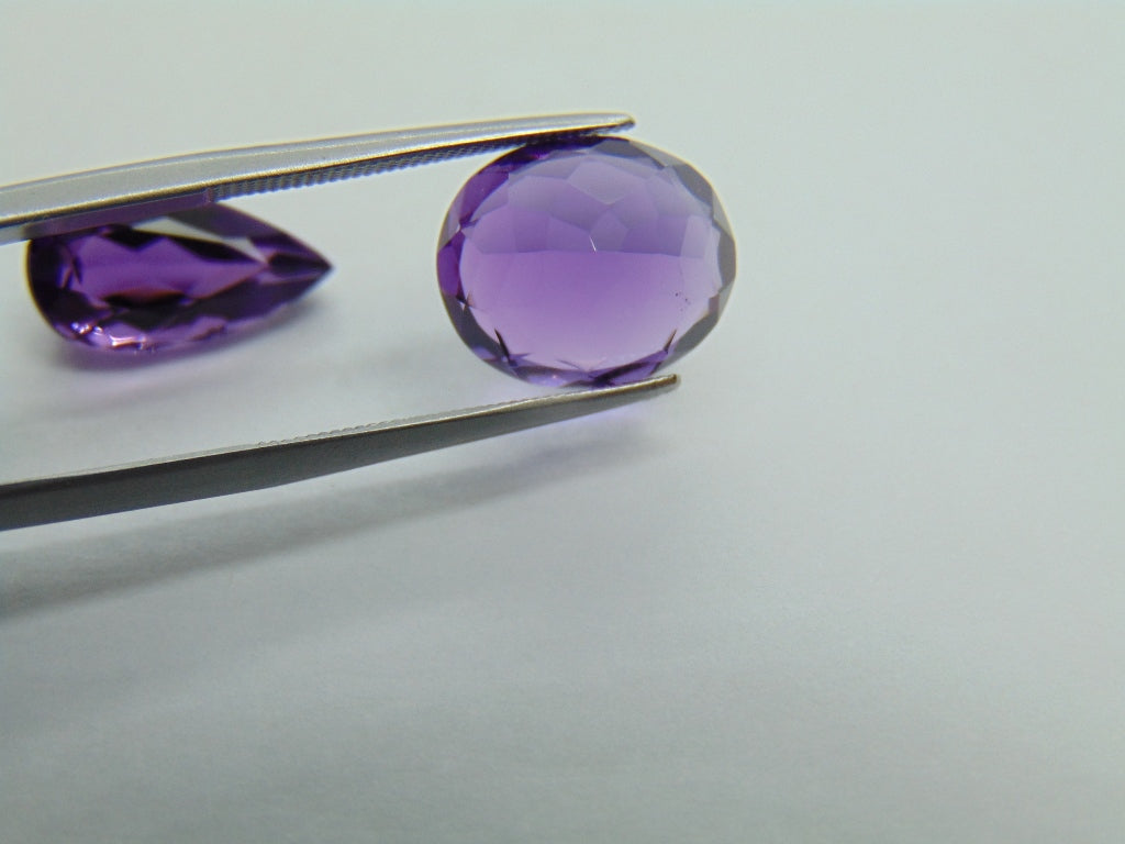 10.80ct Amethyst 15x8mm 13x11mm