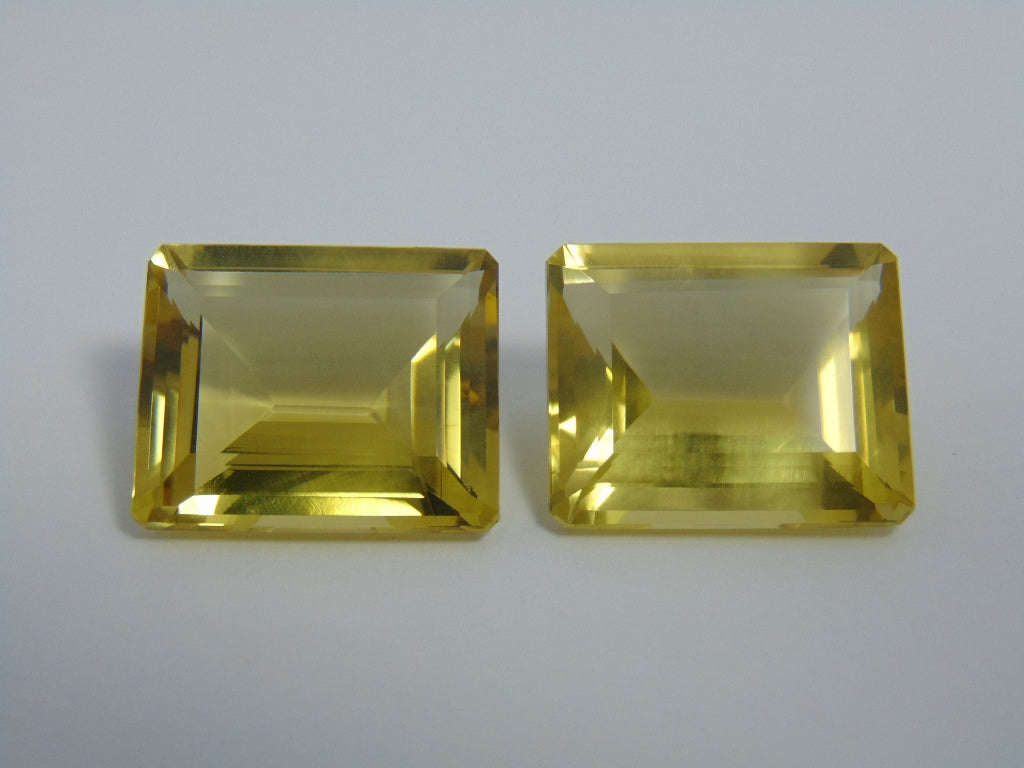 48.40cts Quartz (Green Gold) Pair