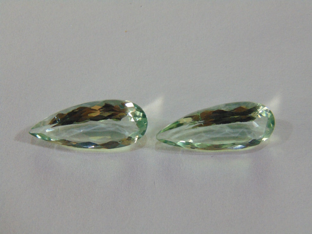 Prasiolita de 17,90 ct (par)