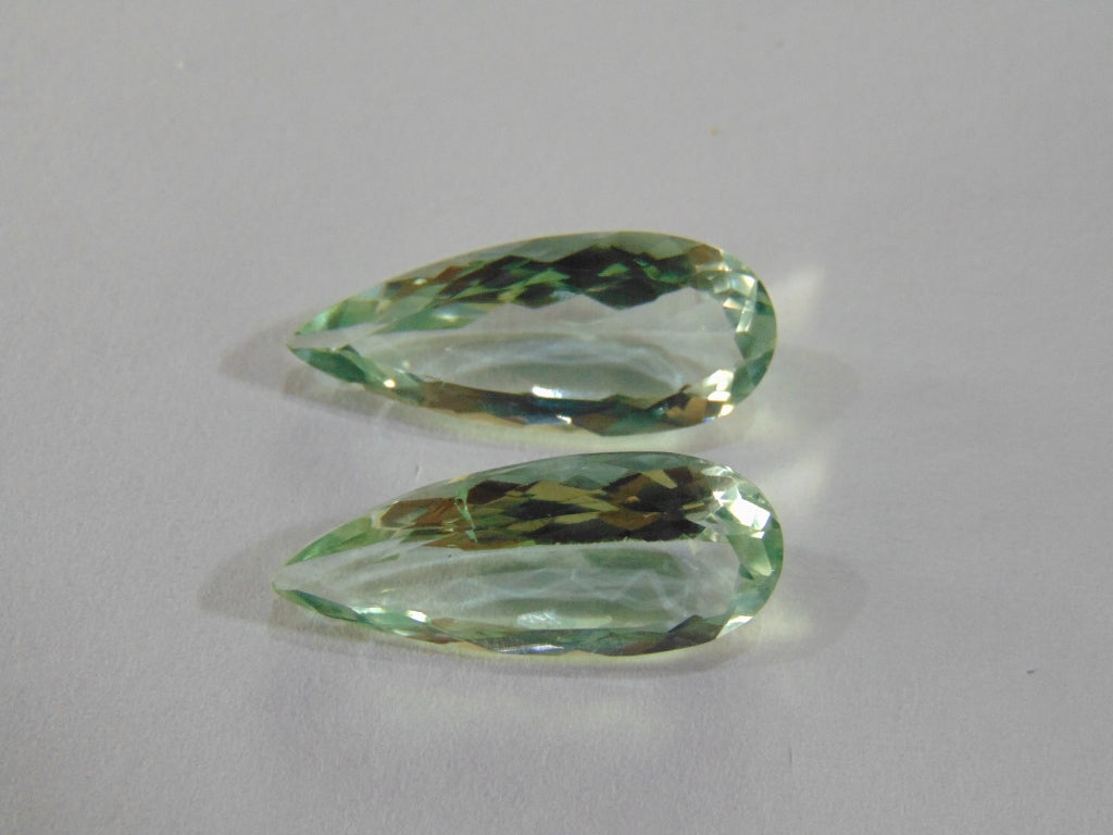 Prasiolita de 17,90 ct (par)