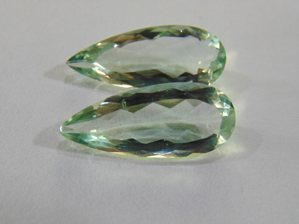 Prasiolita de 17,90 ct (par)