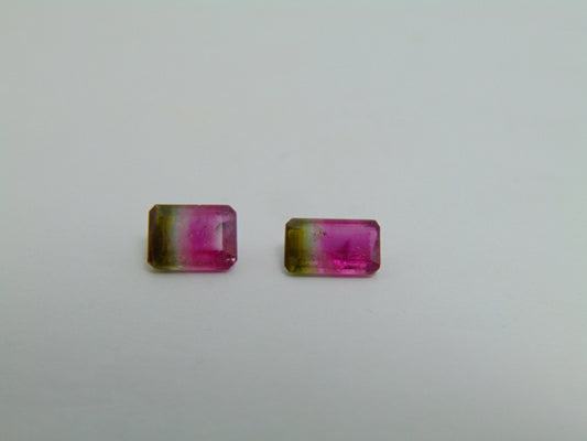 2.20ct  Tourmaline Bicolor 7x5mm 8x4.5mm