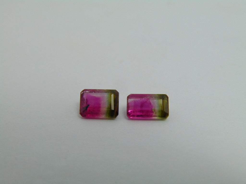 2.20ct Turmalina Bicolor 7x5mm 8x4.5mm