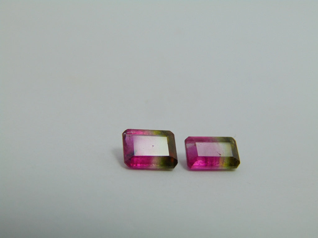 2.20ct Turmalina Bicolor 7x5mm 8x4.5mm