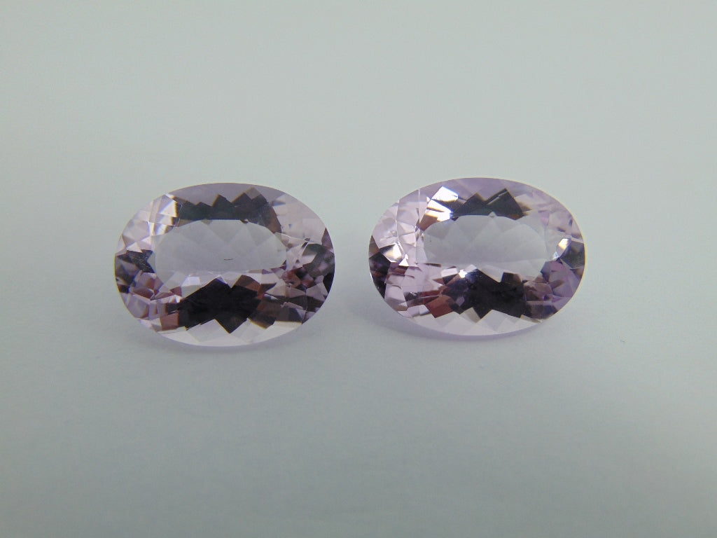 21.90ct Amethyst Rose France Pair 18x15mm